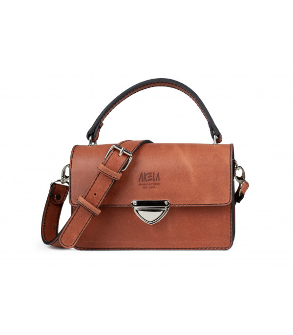 Kabelka kožená MONA - oranžová